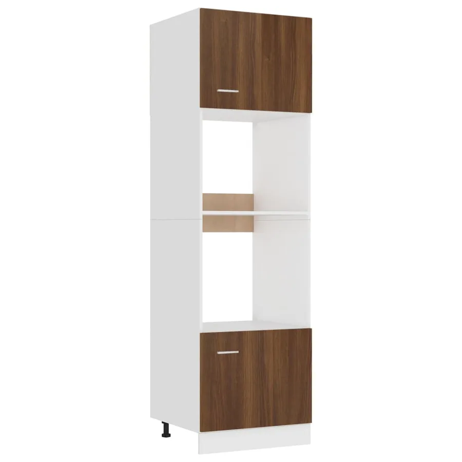 Meuble micro-ondes "Lyon" Chêne brun 60 x 57 x 207 cm Bois d'ingénierie - 2