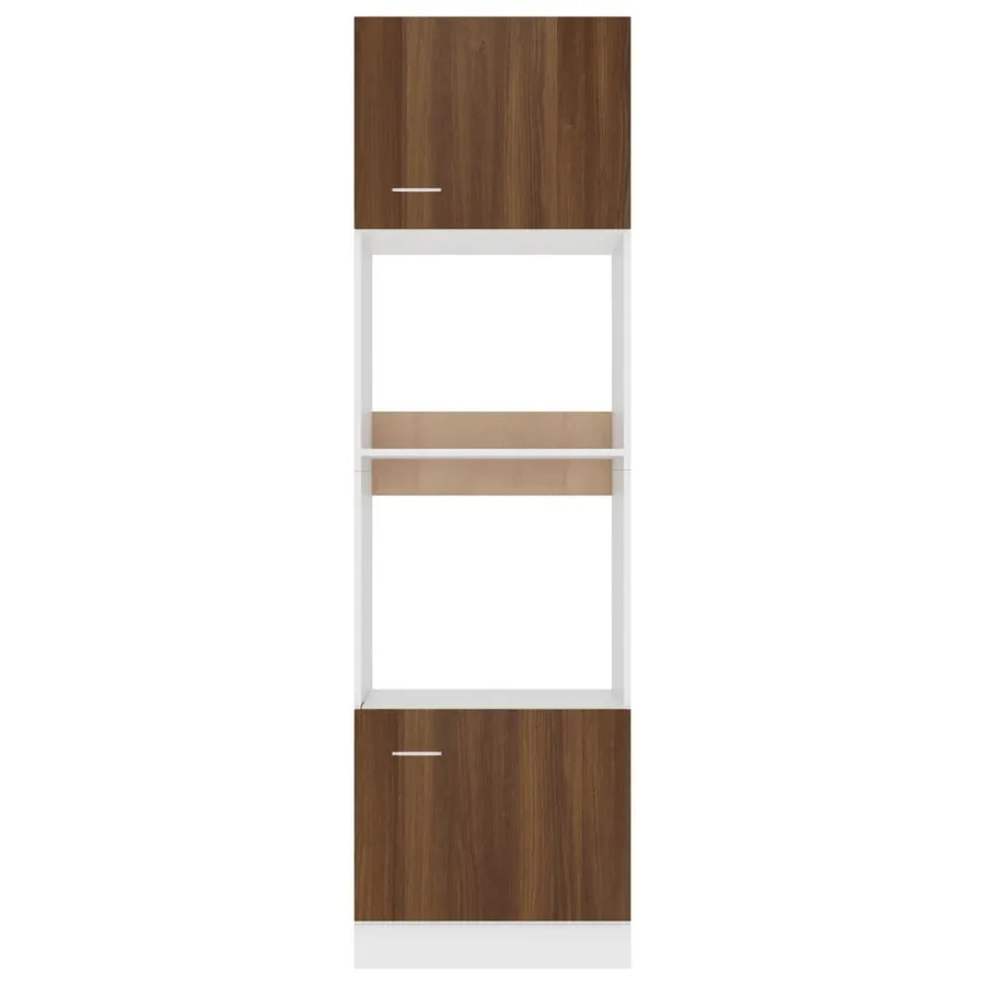 Meuble micro-ondes "Lyon" Chêne brun 60 x 57 x 207 cm Bois d'ingénierie - 5