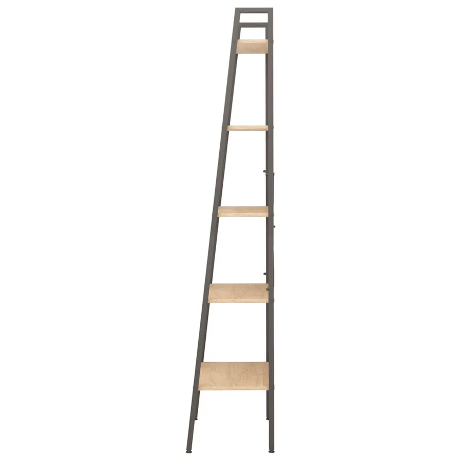 Étagère sur pied 5 niveaux Marron clair et noir 56x35x174 cm - 4