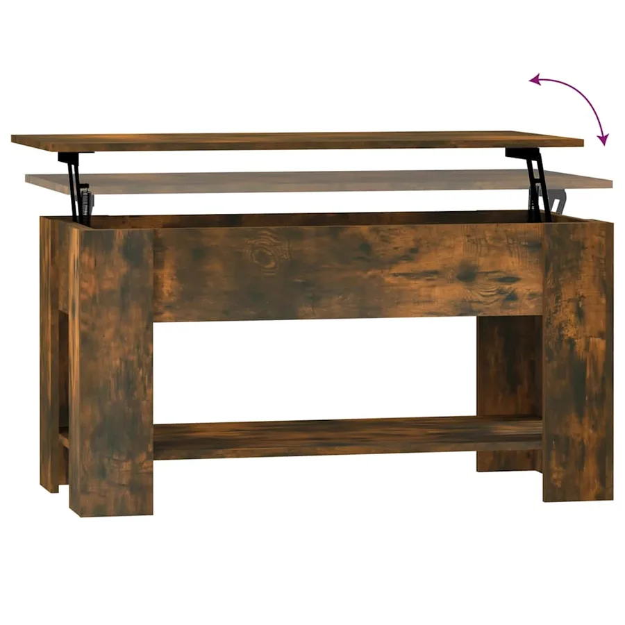 Table basse Chêne fumé 101x49x52 cm Bois d'ingénierie - 7