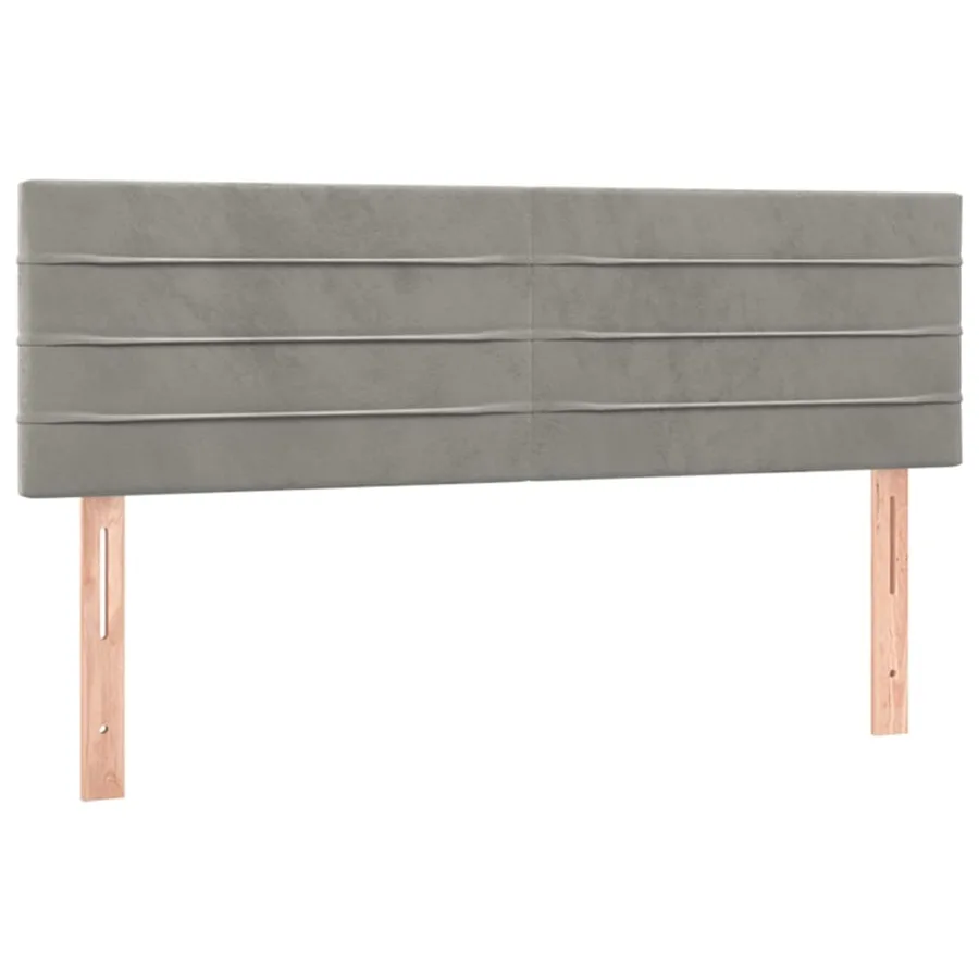 Tête de lit à LED Gris clair 144x5x78/88 cm Velours - 4
