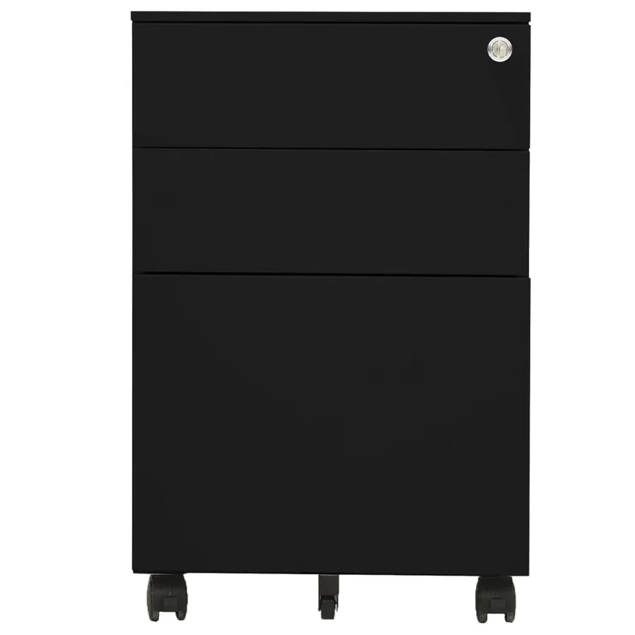 Classeur mobile Noir 39x45x60 cm Acier - 2