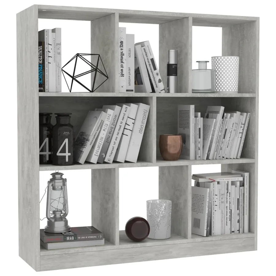 Bibliothèque Gris béton 97,5x29,5x100 cm Bois d'ingénierie - 3