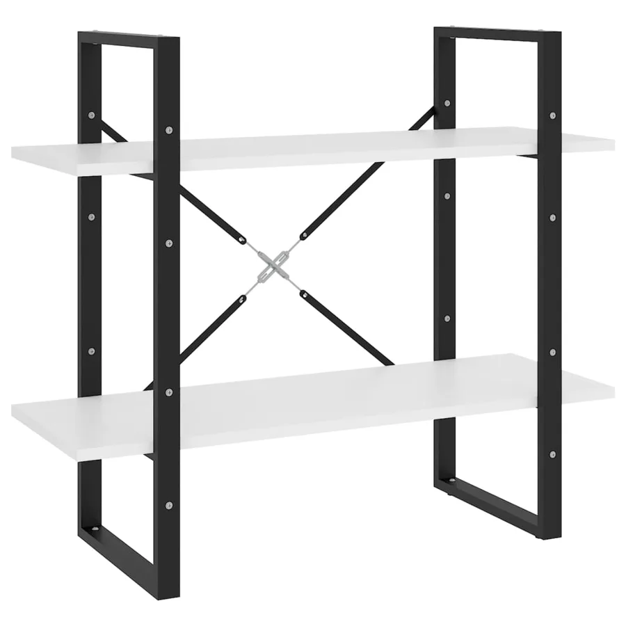 Bibliothèque à 2 niveaux Blanc 80x30x70 cm bois d'ingénierie - 2