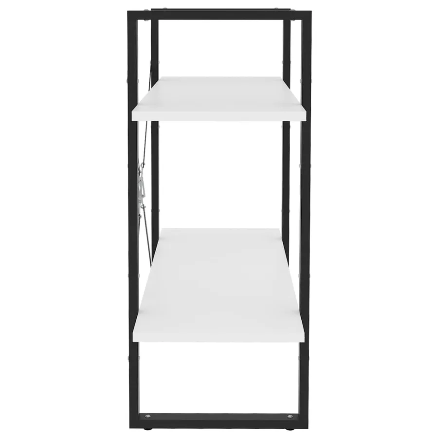 Bibliothèque à 2 niveaux Blanc 80x30x70 cm bois d'ingénierie - 5
