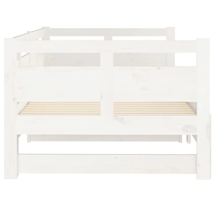 Lit coulissant sans matelas blanc 2x(90x200) cm - 8