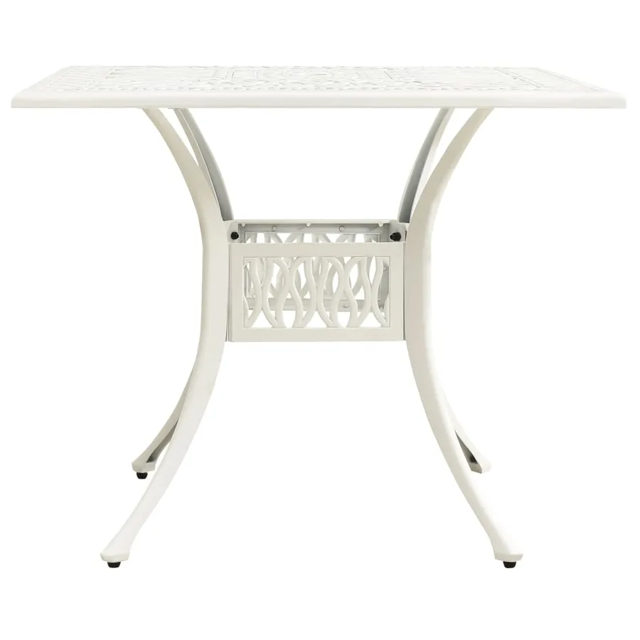 Table de jardin Blanc 90x90x73 cm Aluminium coulé - 2