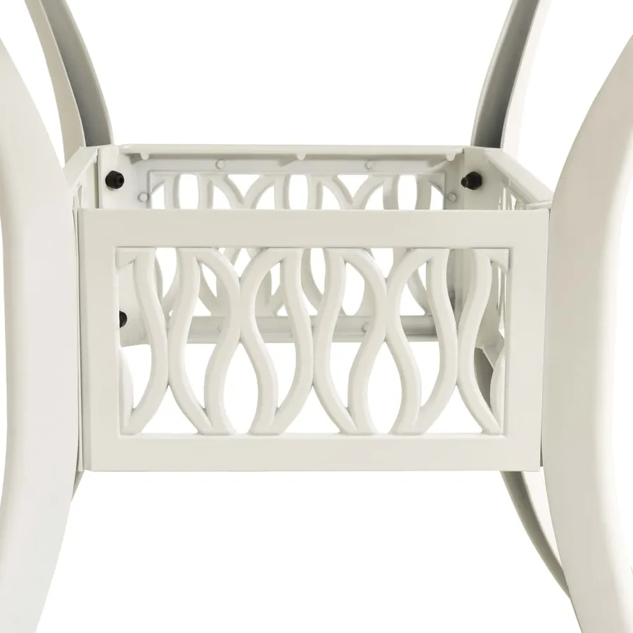 Table de jardin Blanc 90x90x73 cm Aluminium coulé - 4
