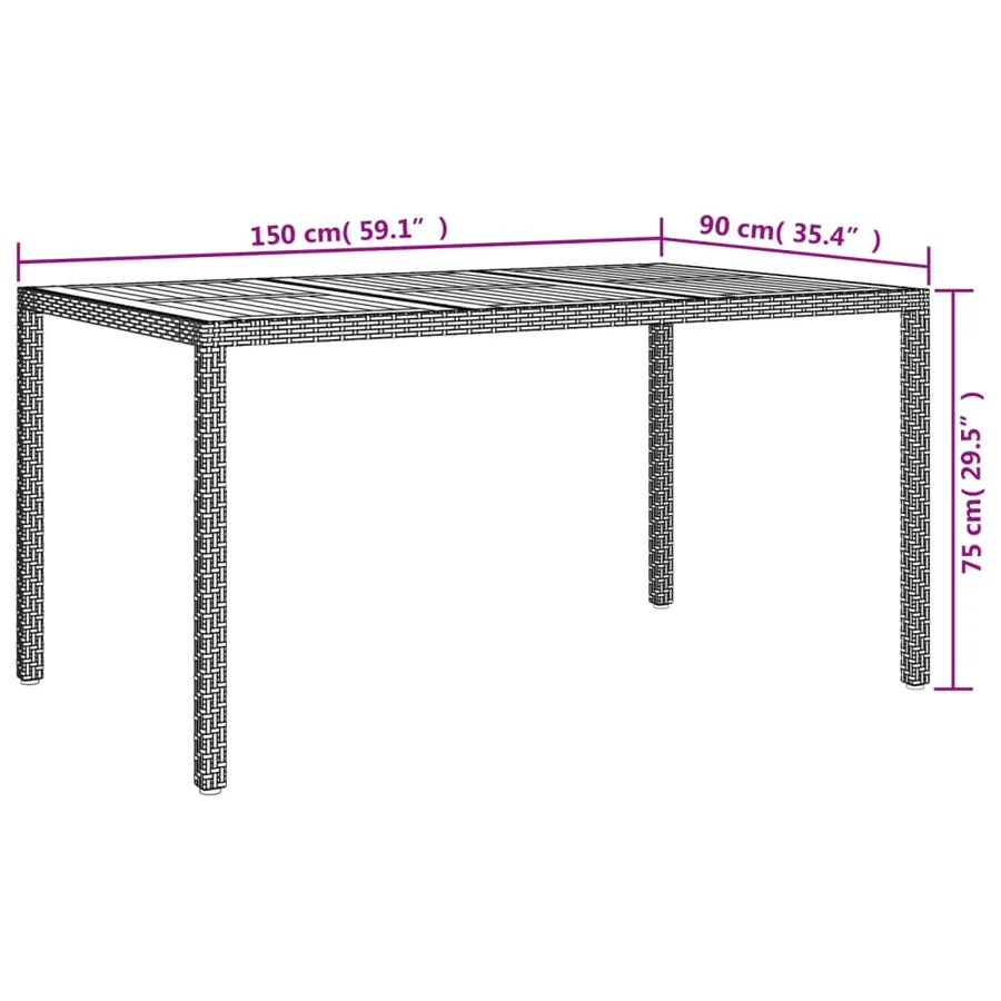Ensemble à manger de jardin coussins 5pcs Noir Résine tressée - 9
