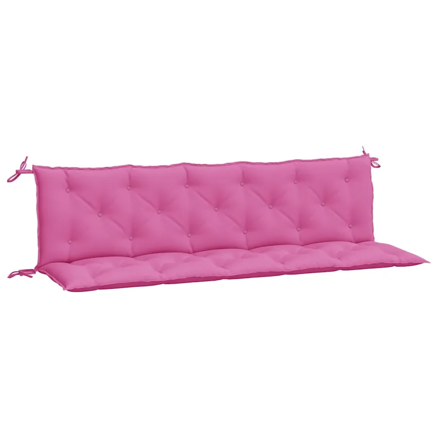 Coussins de banc de jardin lot de 2 rose tissu Oxford - 2
