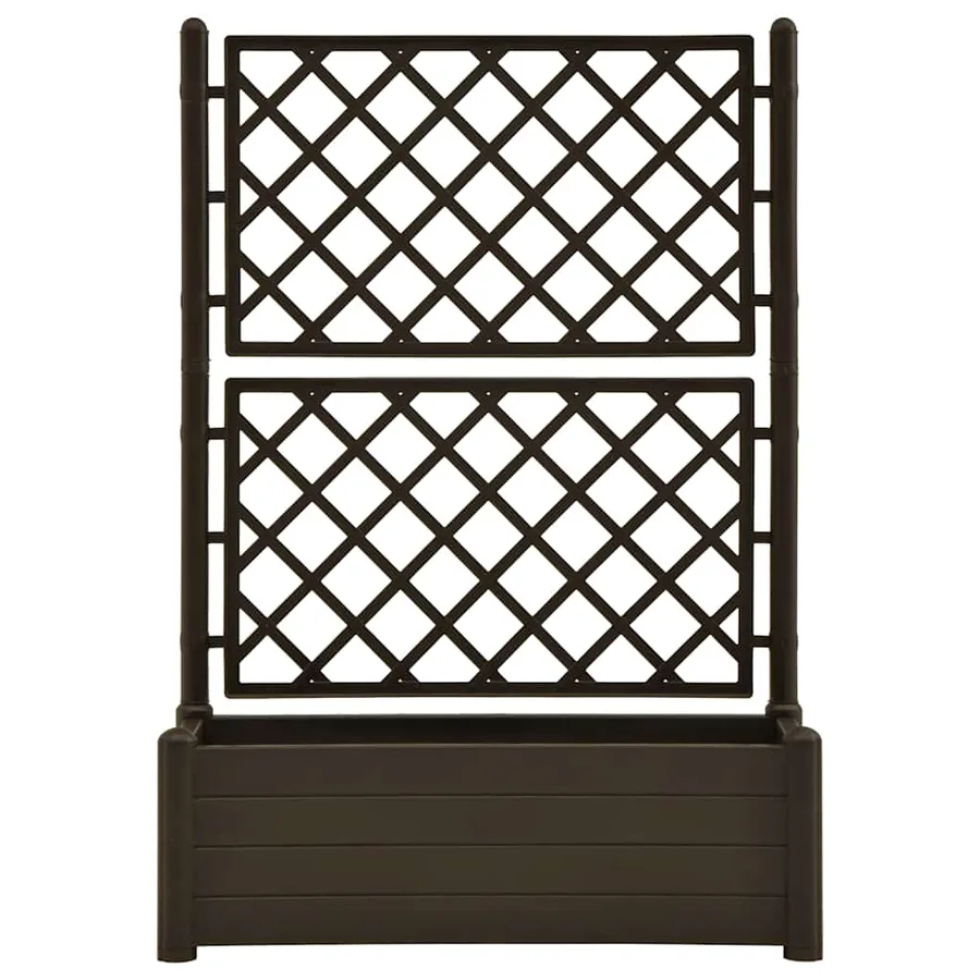 Jardinière avec treillis 100x43x142 cm PP Moka - 4