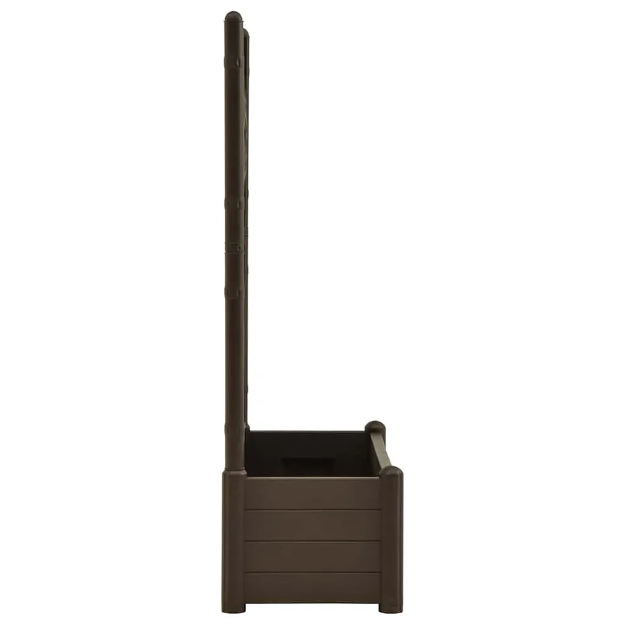 Jardinière avec treillis 100x43x142 cm PP Moka - 5