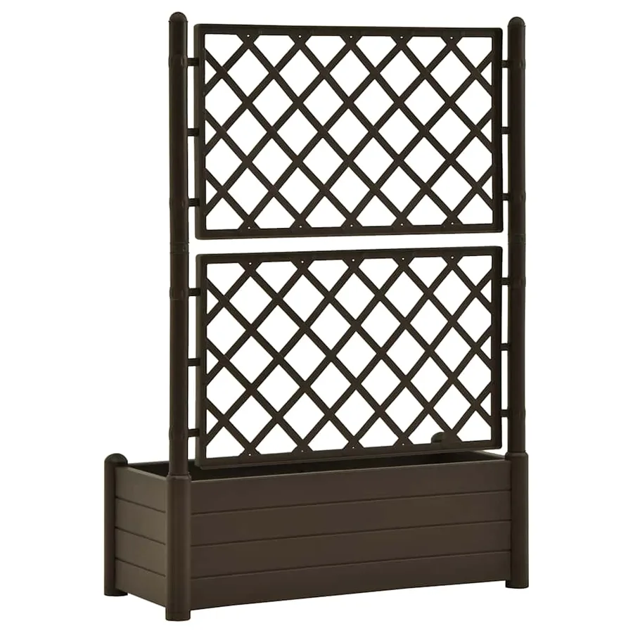 Jardinière avec treillis 100x43x142 cm PP Moka - 6