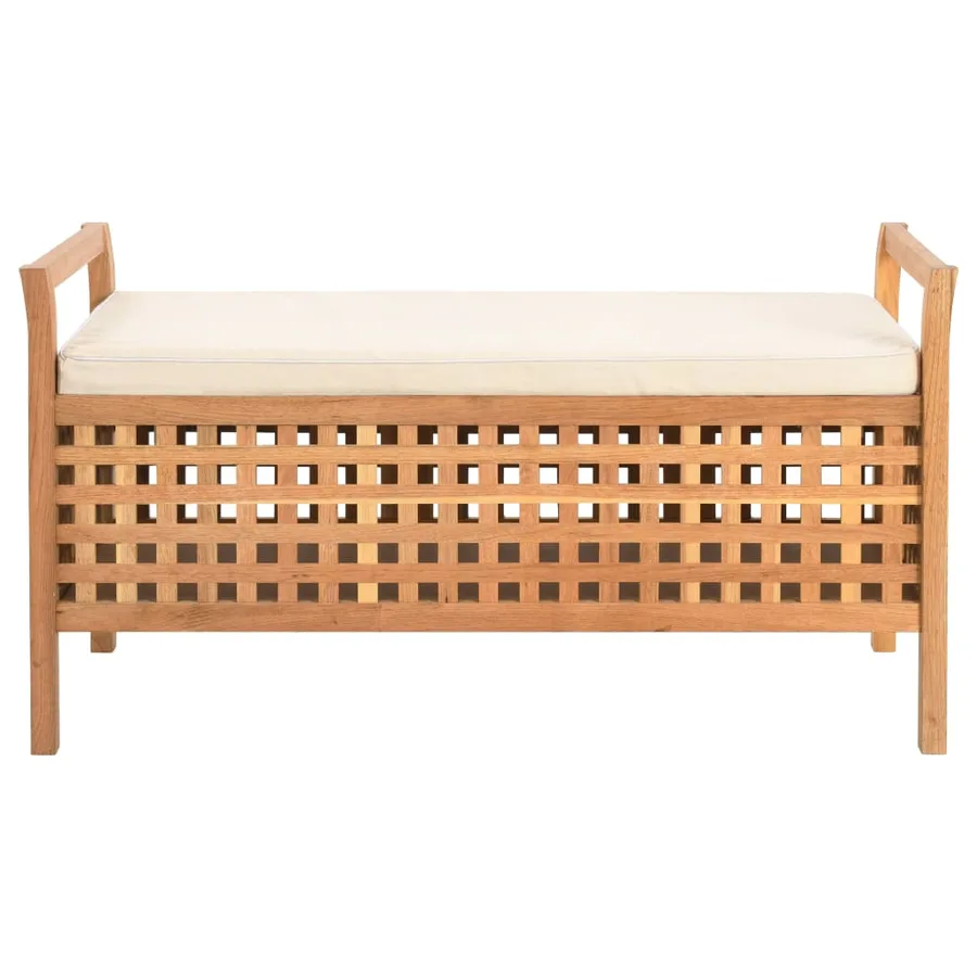 Banc de rangement 93x49x49 cm Bois de noyer massif - 2