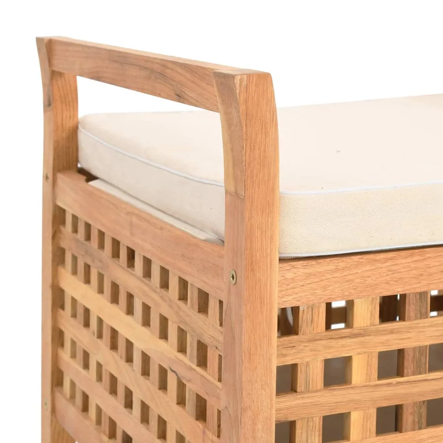 Banc de rangement 93x49x49 cm Bois de noyer massif - 6