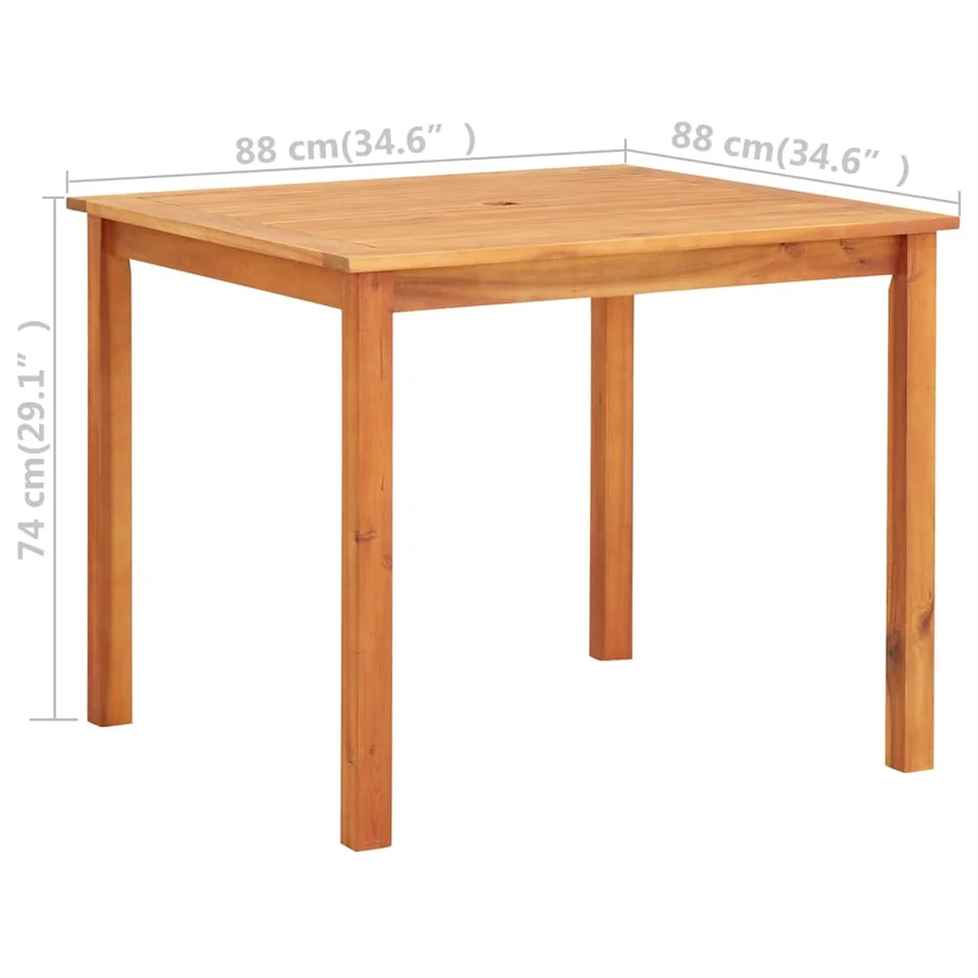 Table de jardin 88x88x74 cm Bois d'acacia massif - 4