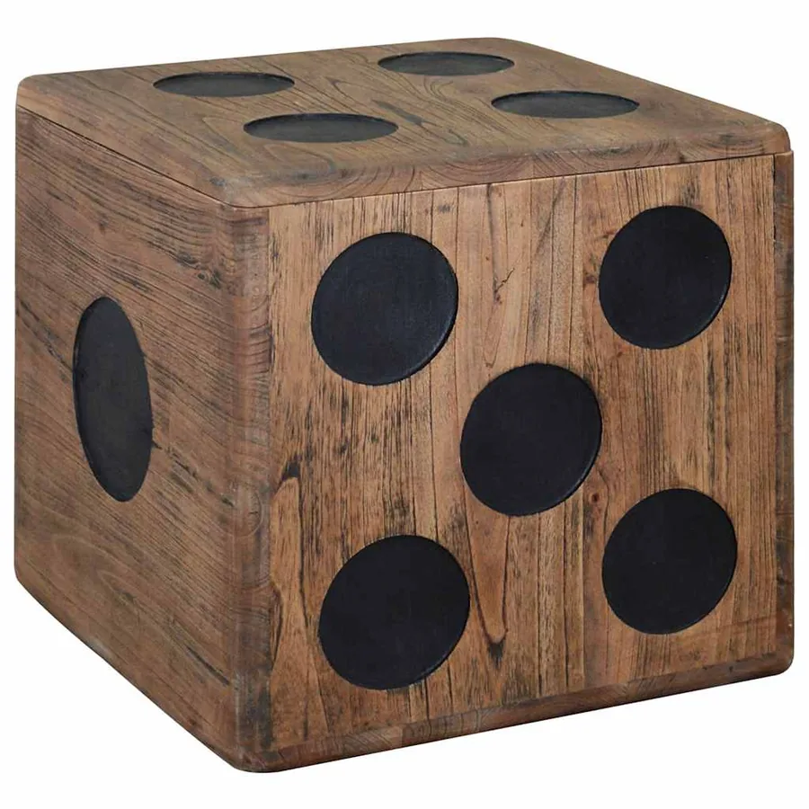 Boîte de rangement Bois Mindi 40x40x40 cm Design Dés