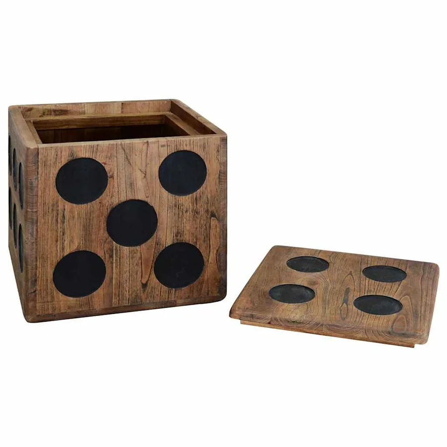 Boîte de rangement Bois Mindi 40x40x40 cm Design Dés - 2