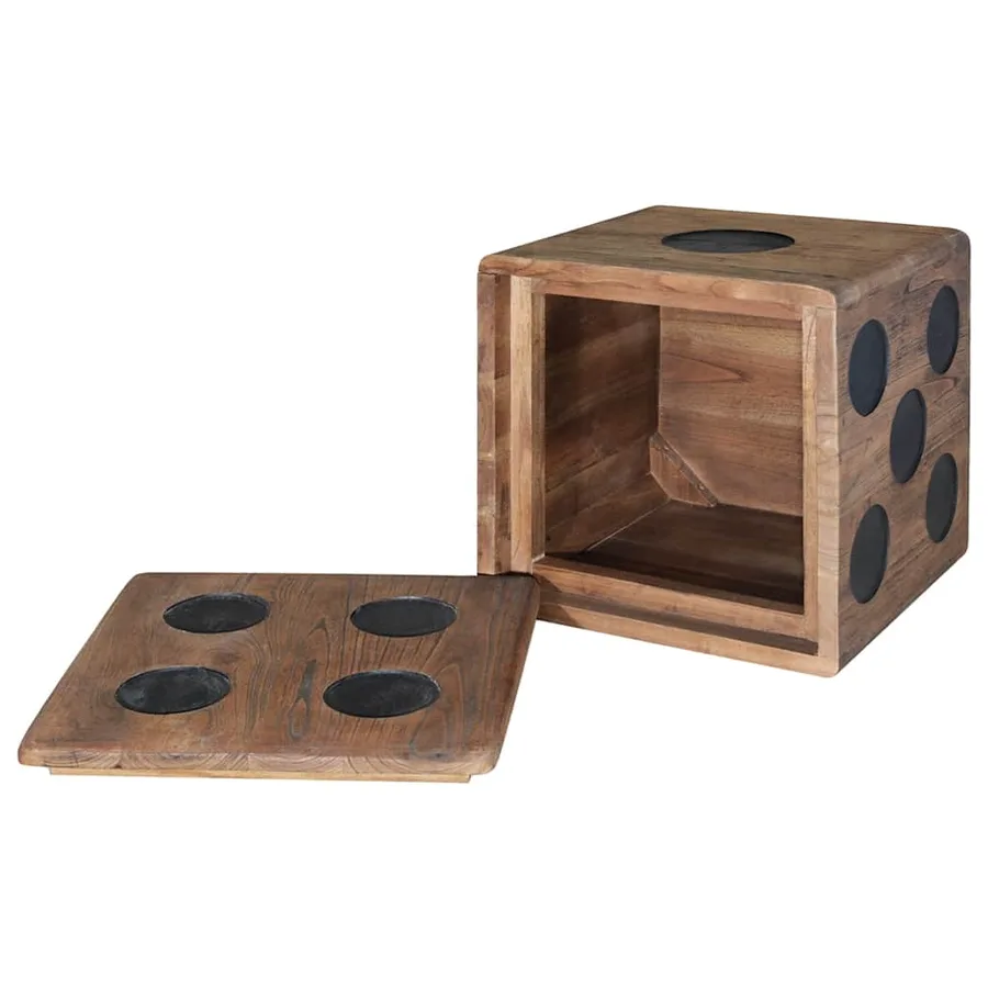 Boîte de rangement Bois Mindi 40x40x40 cm Design Dés - 3
