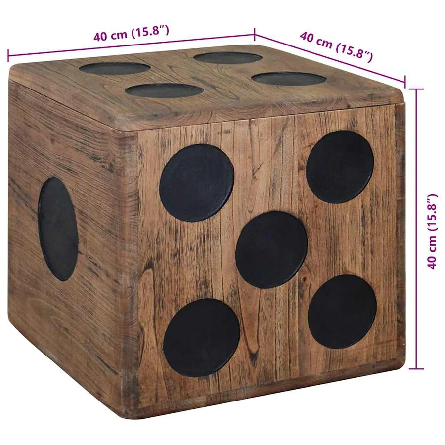 Boîte de rangement Bois Mindi 40x40x40 cm Design Dés - 5