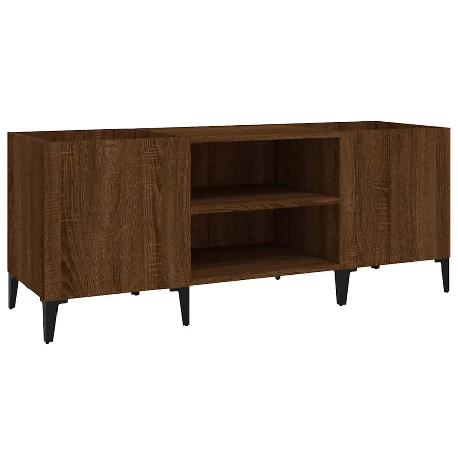 Armoire à disques chêne marron 121x38x48 cm bois d'ingénierie - 2