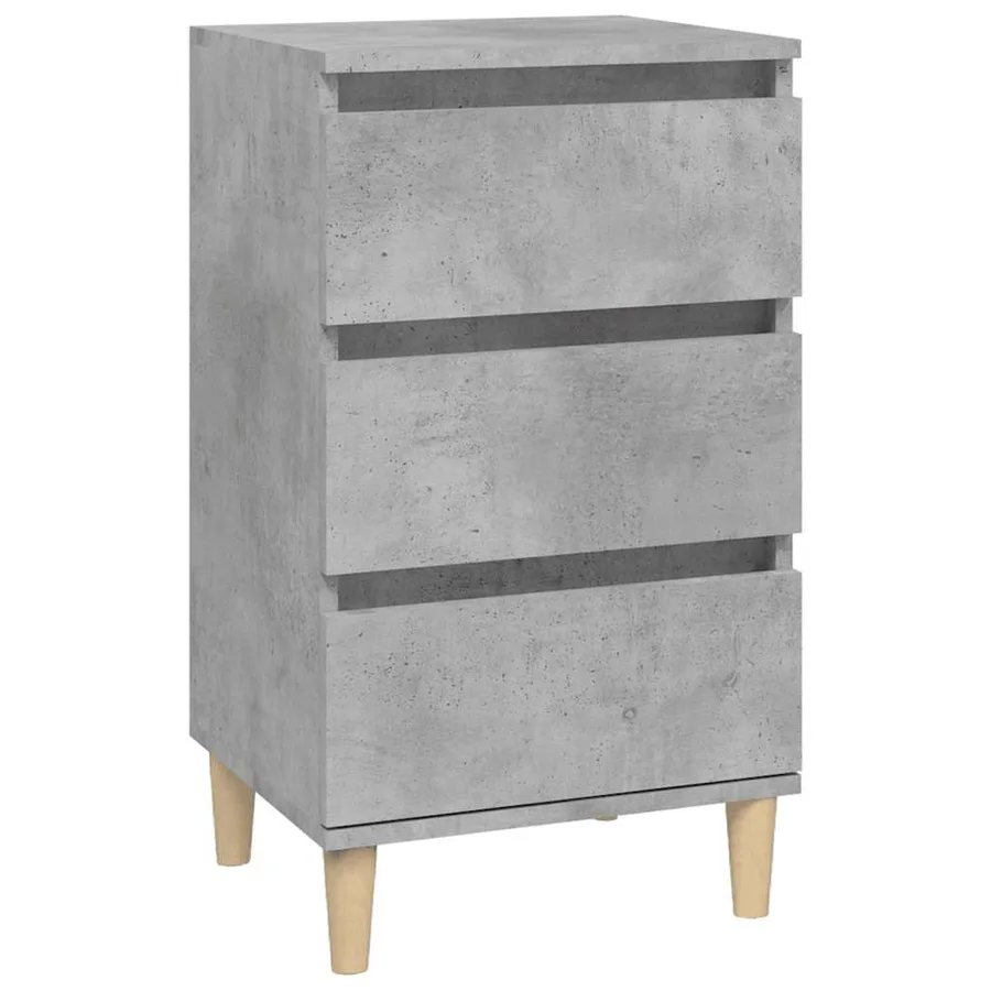 Table de chevet gris béton 40x35x70 cm bois d'ingénierie - 2