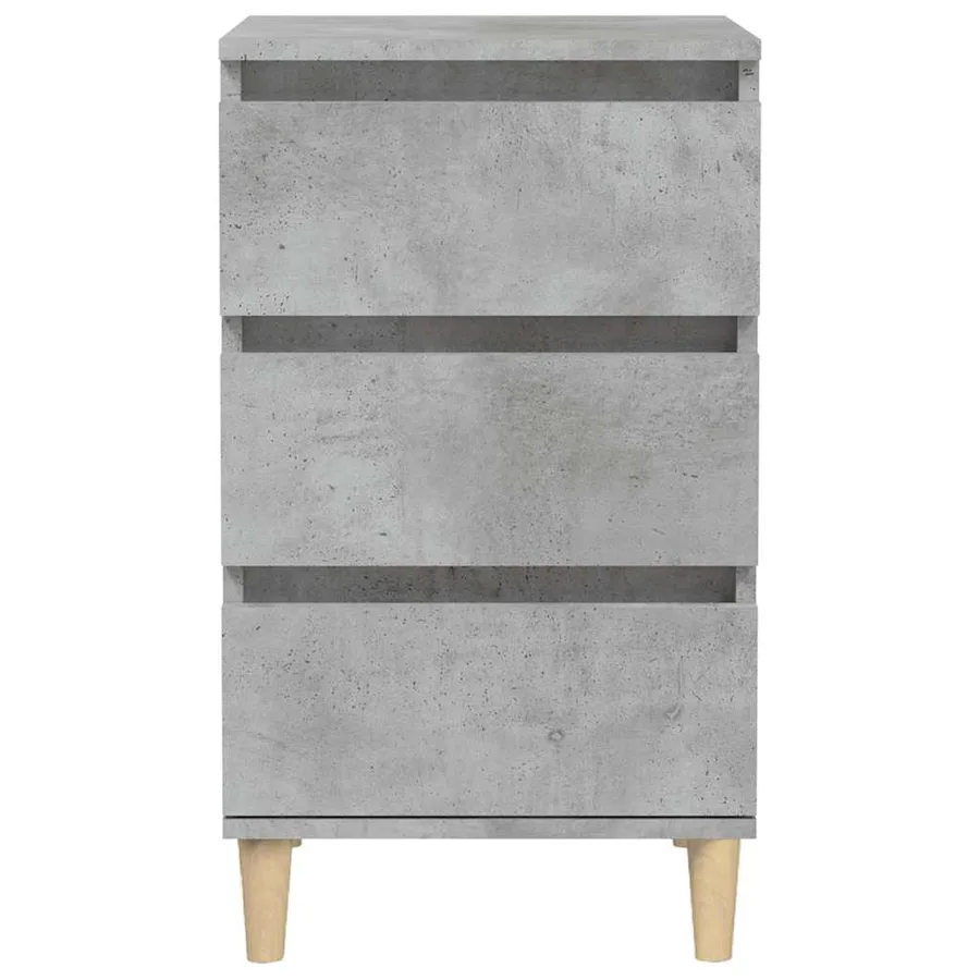 Table de chevet gris béton 40x35x70 cm bois d'ingénierie - 6