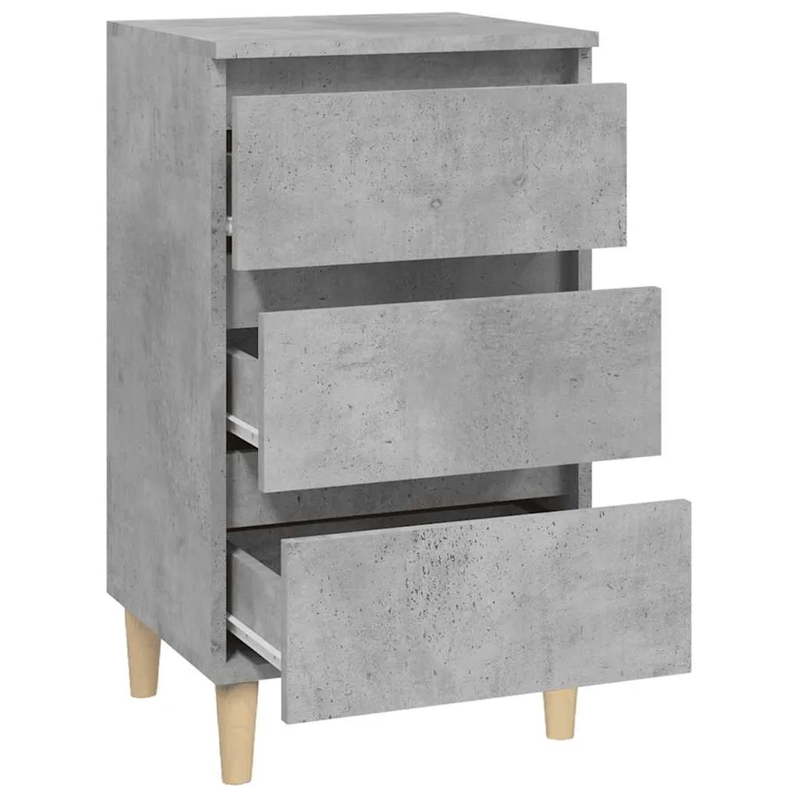 Table de chevet gris béton 40x35x70 cm bois d'ingénierie - 7