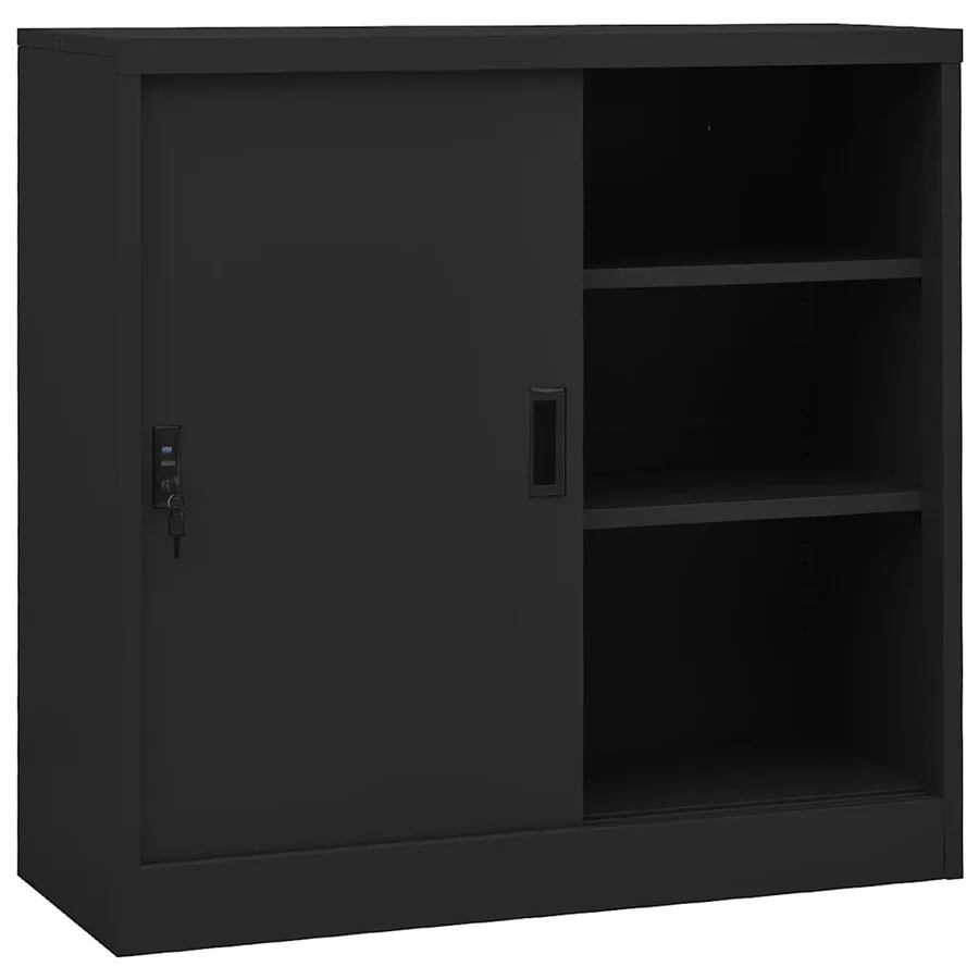 Armoire à portes coulissantes avec jardinière Anthracite Acier - 5