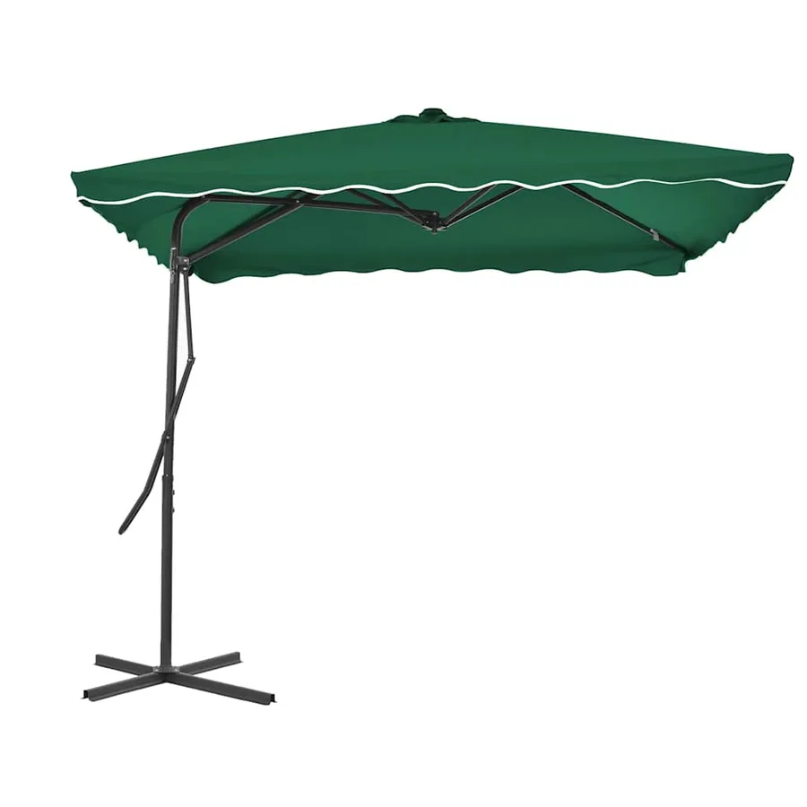Parasol d'extérieur avec mât en acier 250x250 cm vert - 2