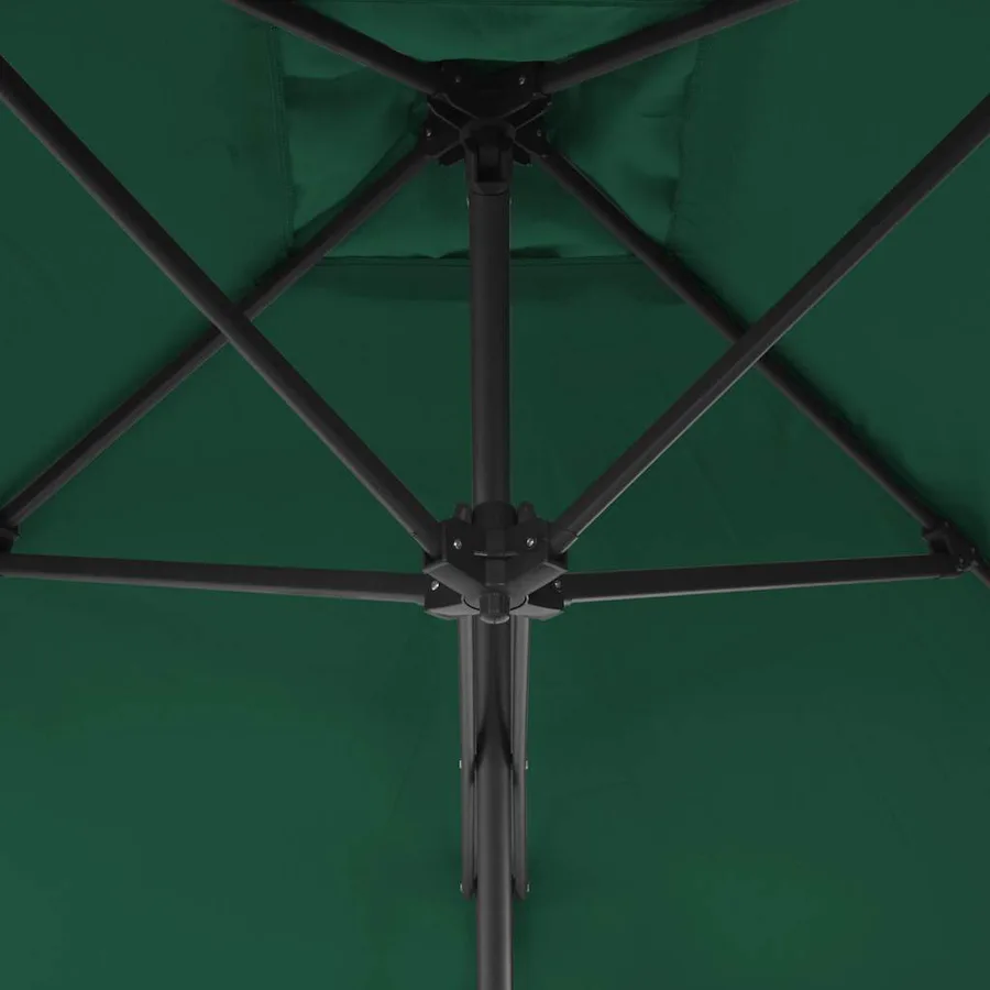 Parasol d'extérieur avec mât en acier 250x250 cm vert - 4
