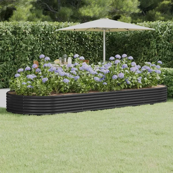 Lit surélevé de jardin Acier galvanisé Anthracite