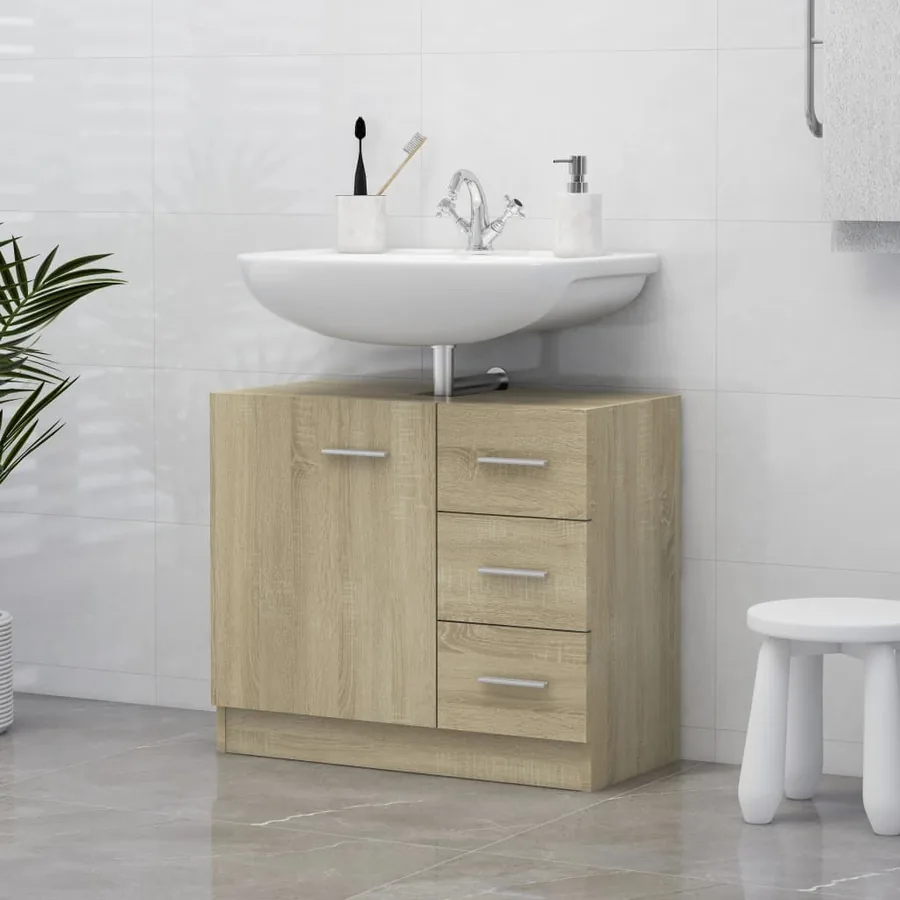 Armoire d'évier Chêne sonoma 63x30x54 cm Bois d'ingénierie