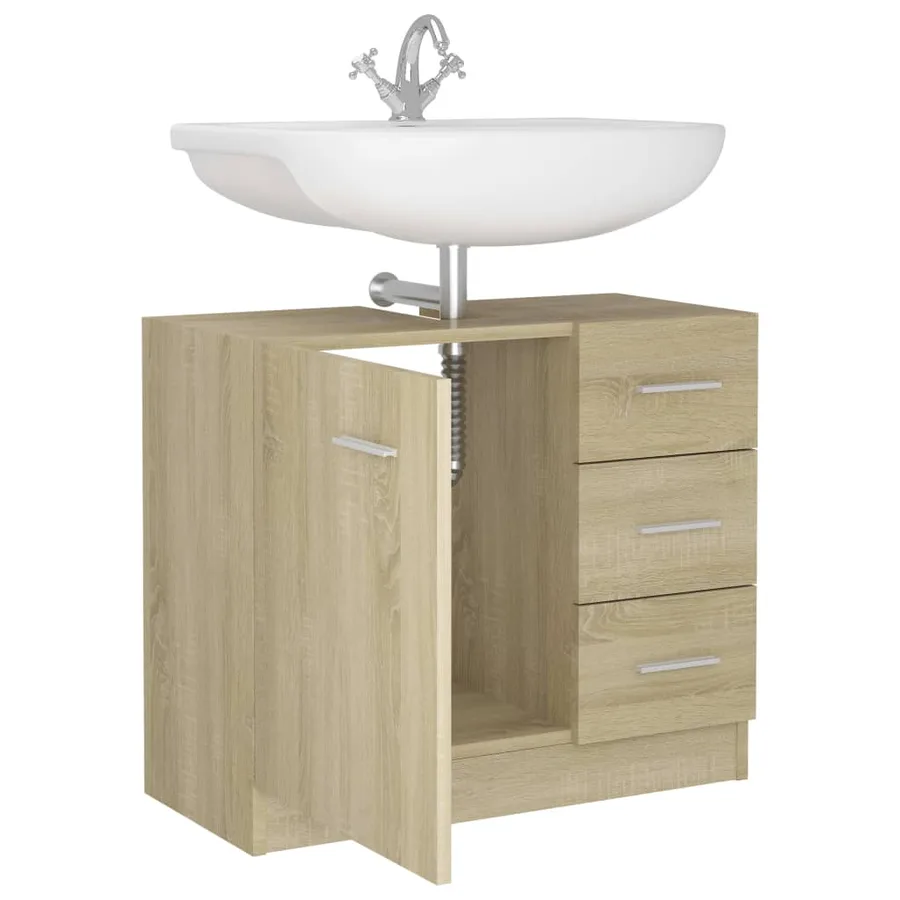 Armoire d'évier Chêne sonoma 63x30x54 cm Bois d'ingénierie - 4