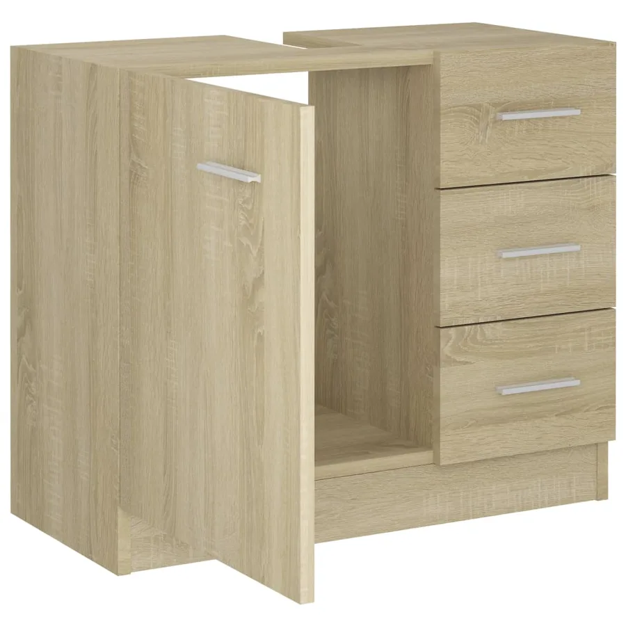 Armoire d'évier Chêne sonoma 63x30x54 cm Bois d'ingénierie - 7
