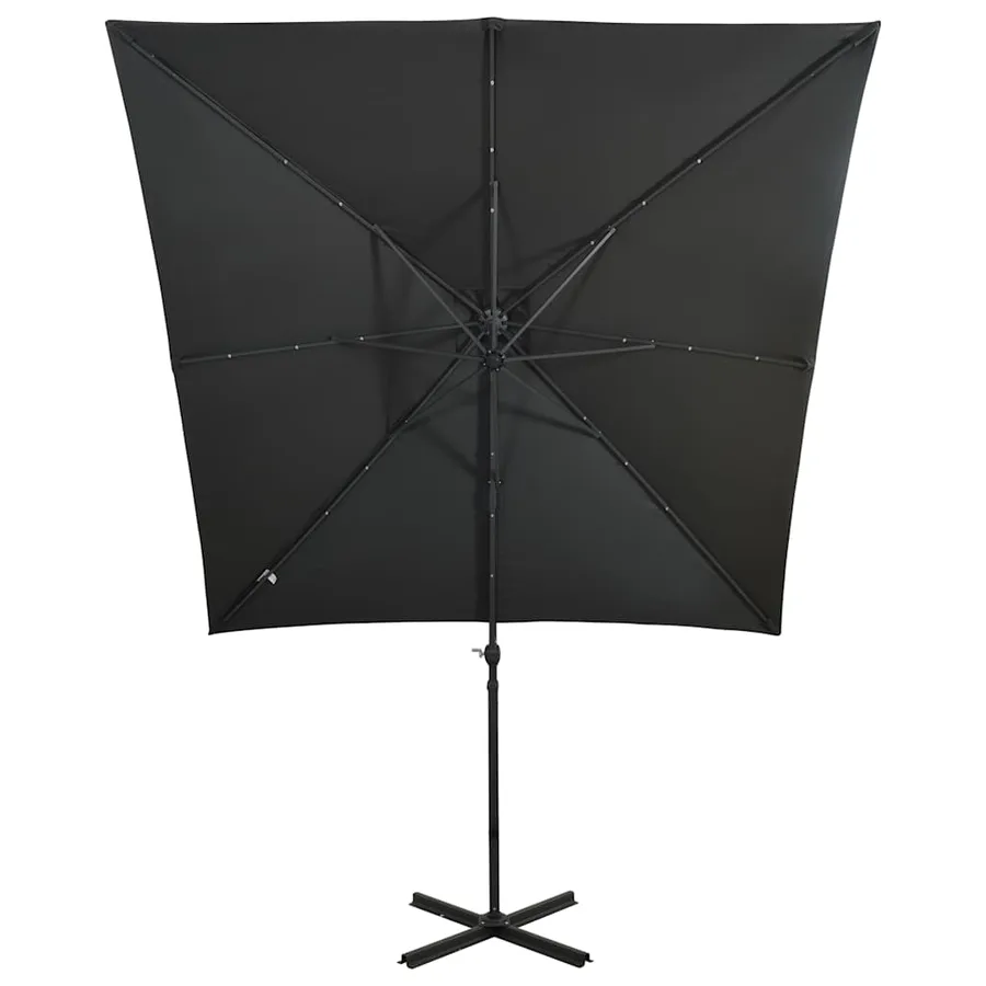 Parasol de jardin en porte-à-faux avec mât et lumières LED - 5