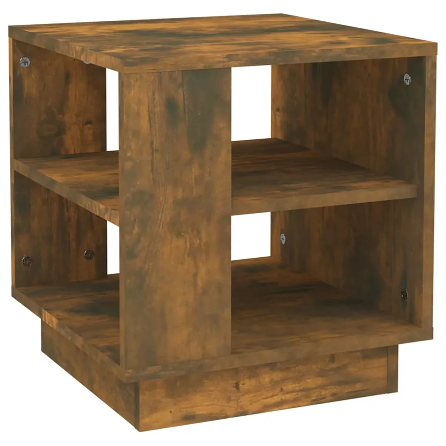 Table basse chêne fumé 40x40x43 cm bois d'ingénierie - 2