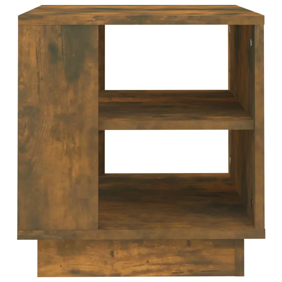 Table basse chêne fumé 40x40x43 cm bois d'ingénierie - 4