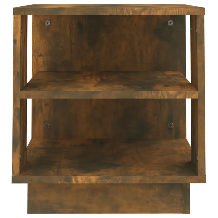Table basse chêne fumé 40x40x43 cm bois d'ingénierie - 5