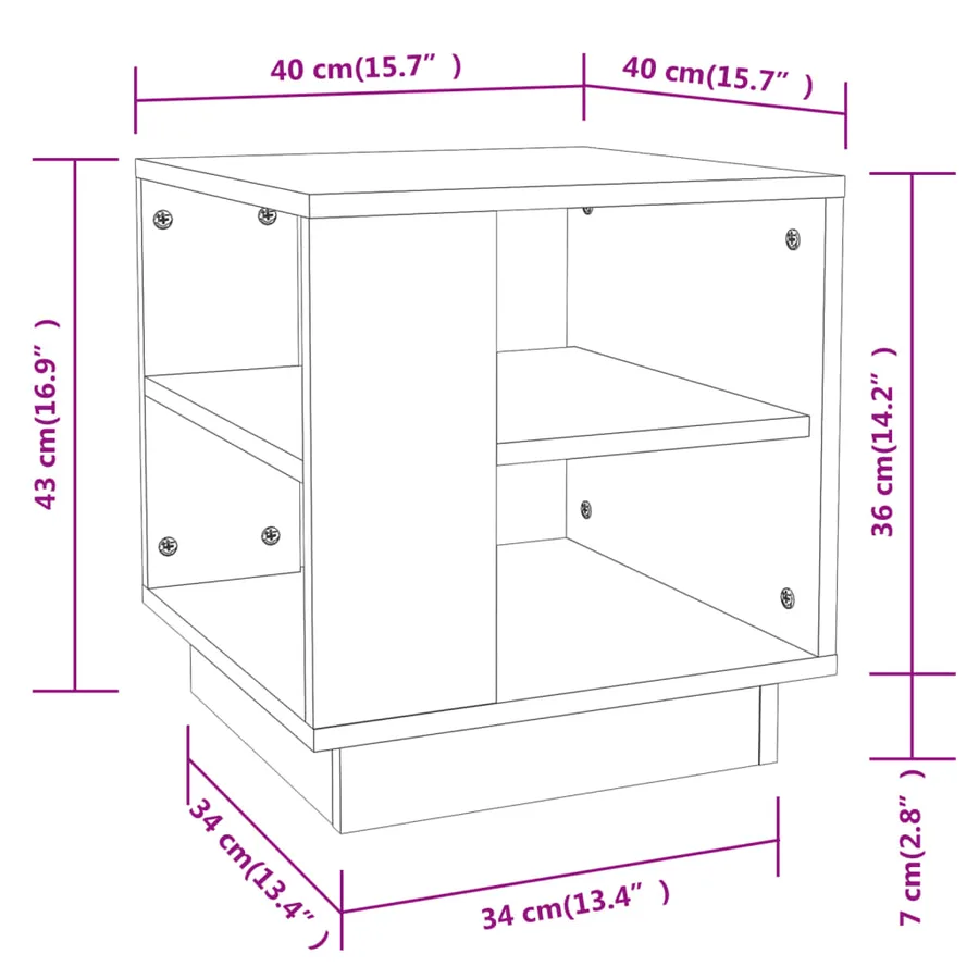 Table basse chêne fumé 40x40x43 cm bois d'ingénierie - 7