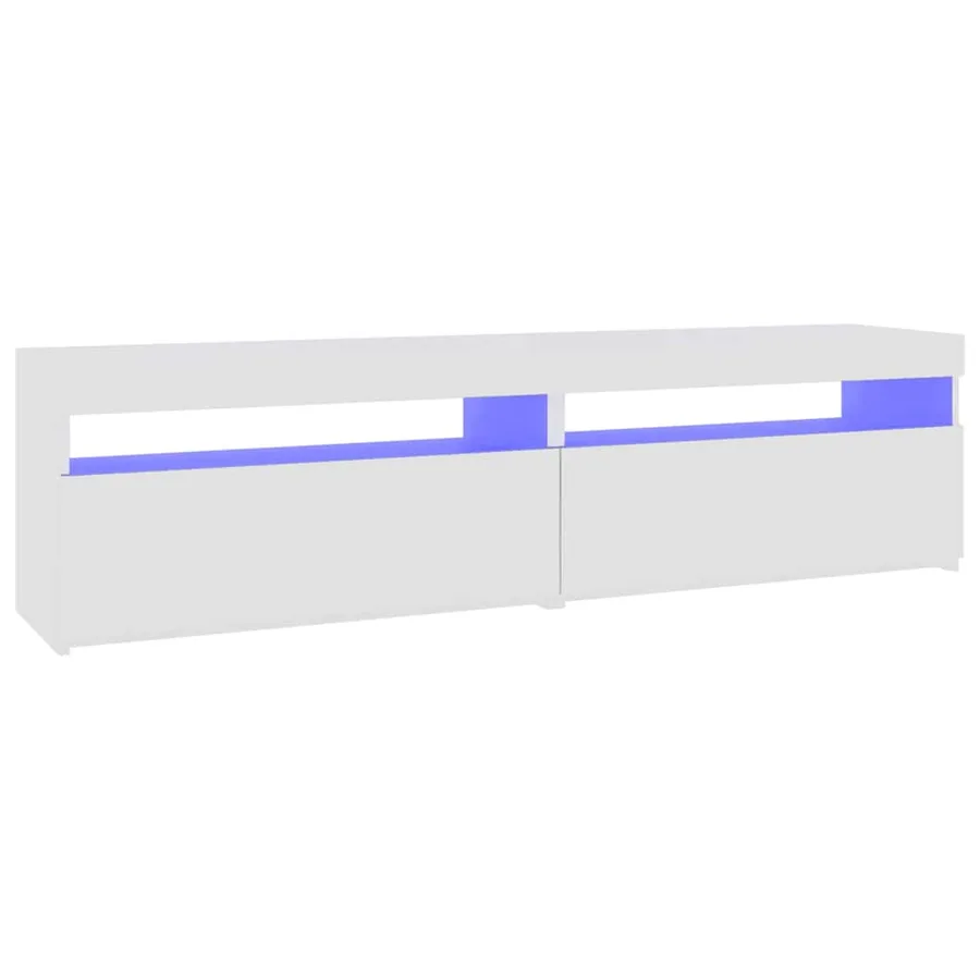 Meubles TV 2 pcs avec lumières LED Blanc 75x35x40 cm - 6