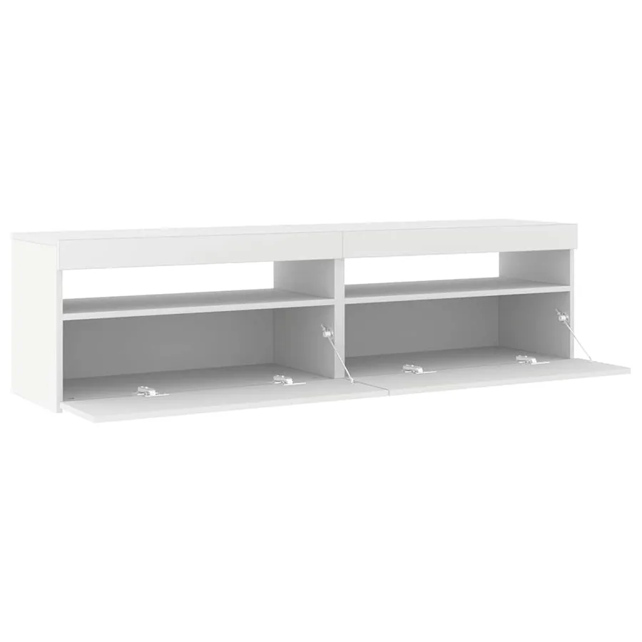 Meubles TV 2 pcs avec lumières LED Blanc 75x35x40 cm - 7