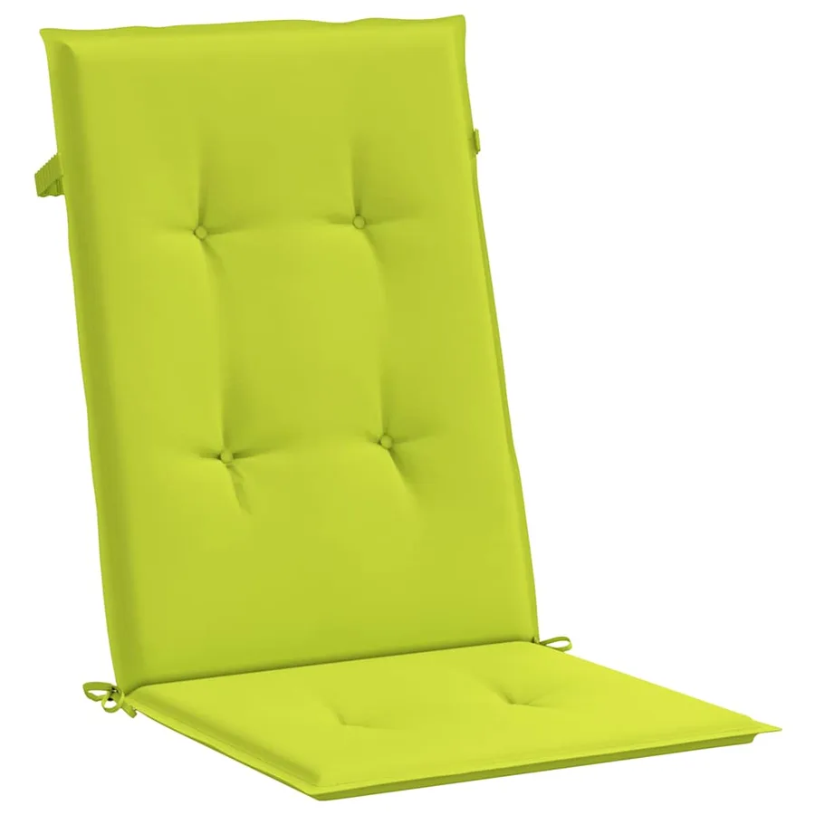 Coussins de chaise de jardin à dossier haut lot de 6 vert vif - 5