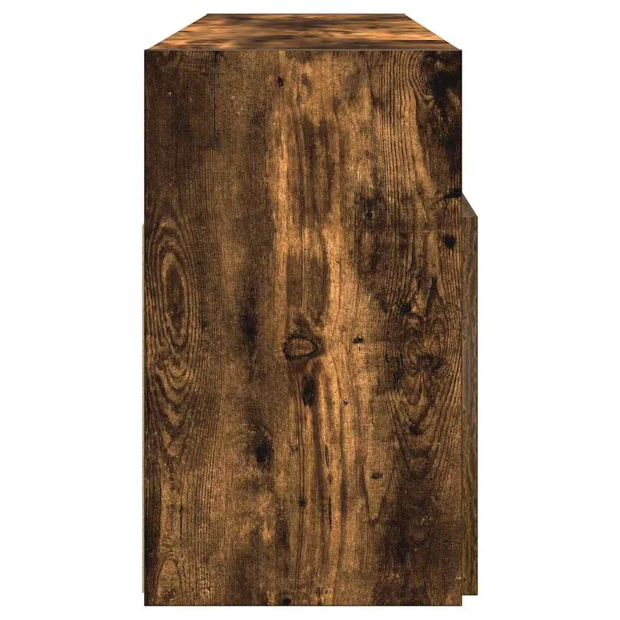 Meuble TV avec lumières LED Chêne fumé 120x30x50 cm - 8