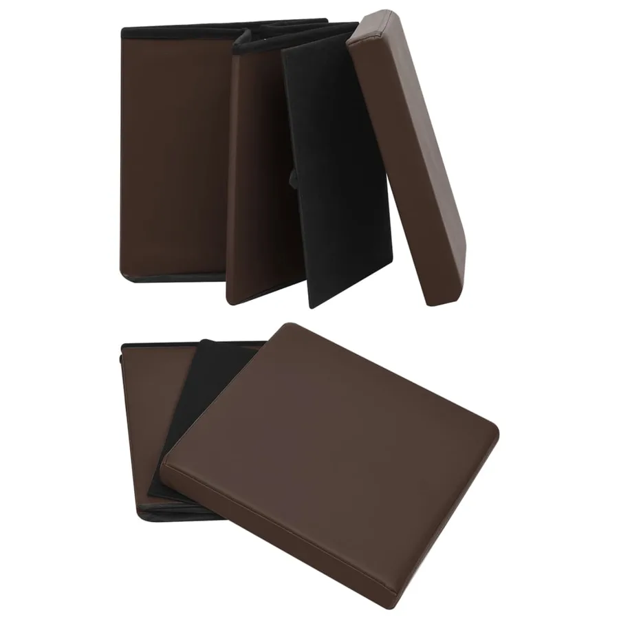 Tabouret de rangement pliable Marron PVC - 5