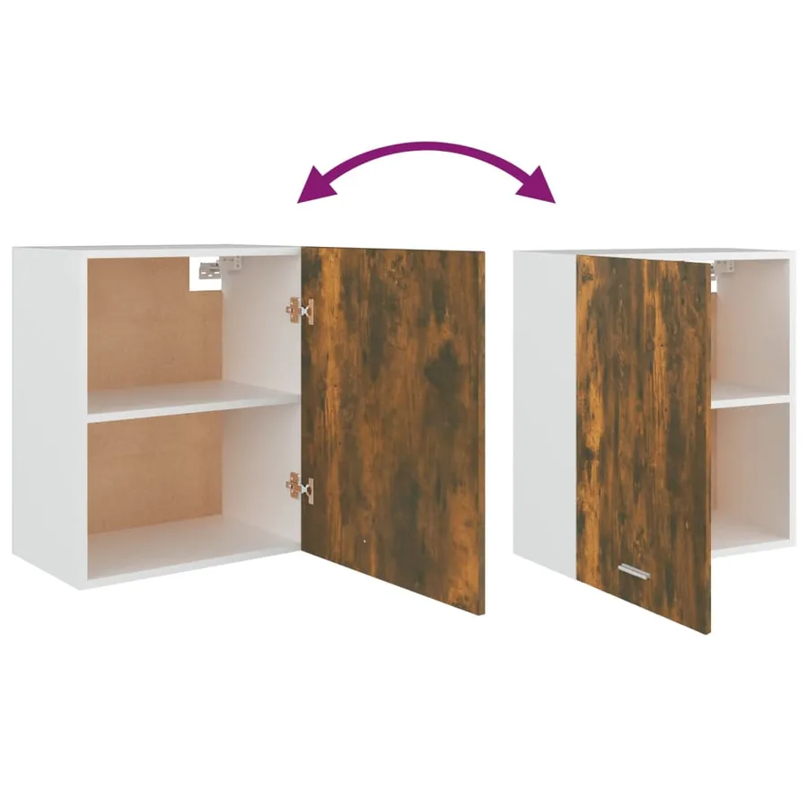 Armoire suspendue "Lyon" Chêne fumé 50 x 31 x 60 cm Bois d'ingénierie - 7