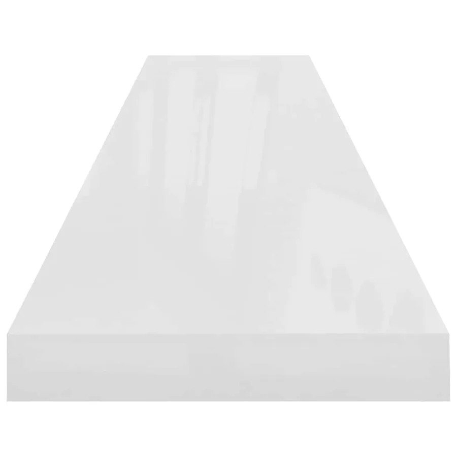 Étagère murale flottante 2pcs Blanc brillant 120x23,5x3,8cm MDF - 8