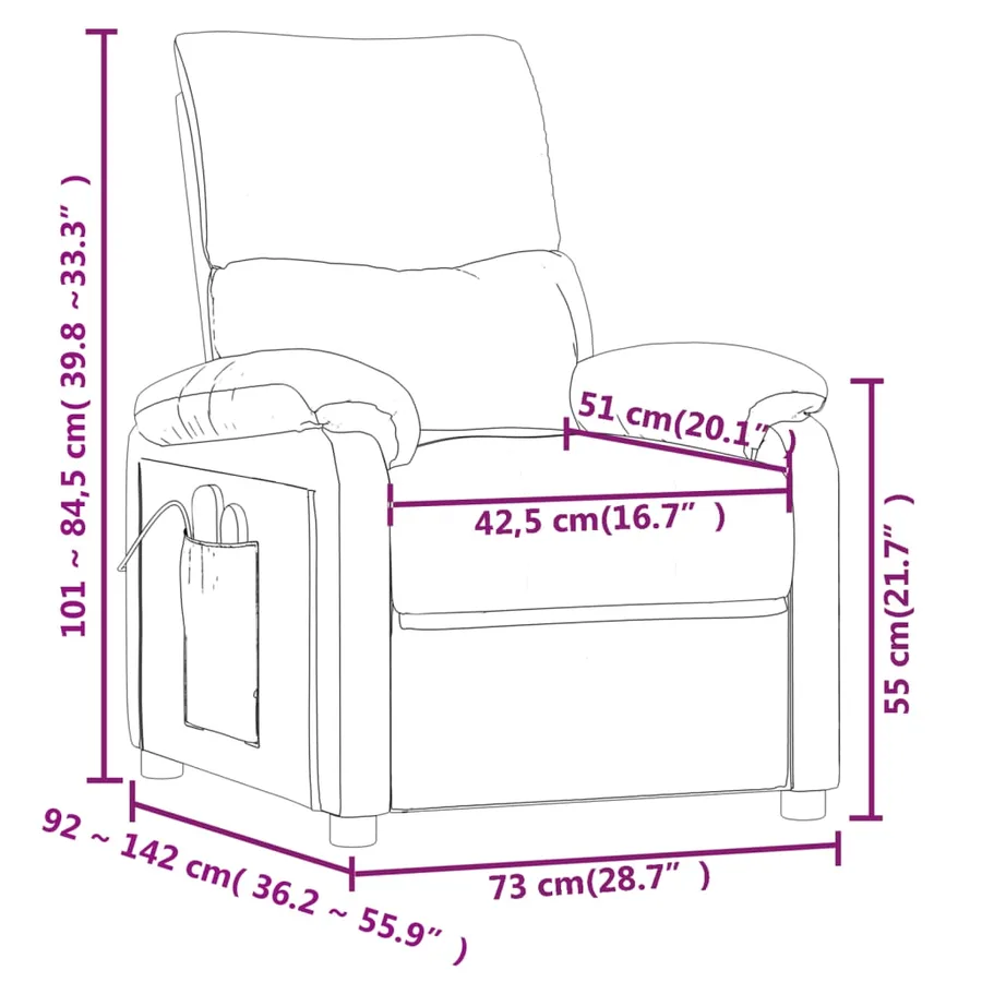 Fauteuil de massage Gris foncé Tissu - 11