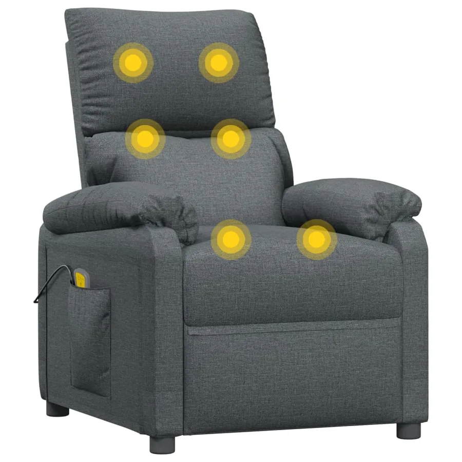 Fauteuil de massage Gris foncé Tissu - 2