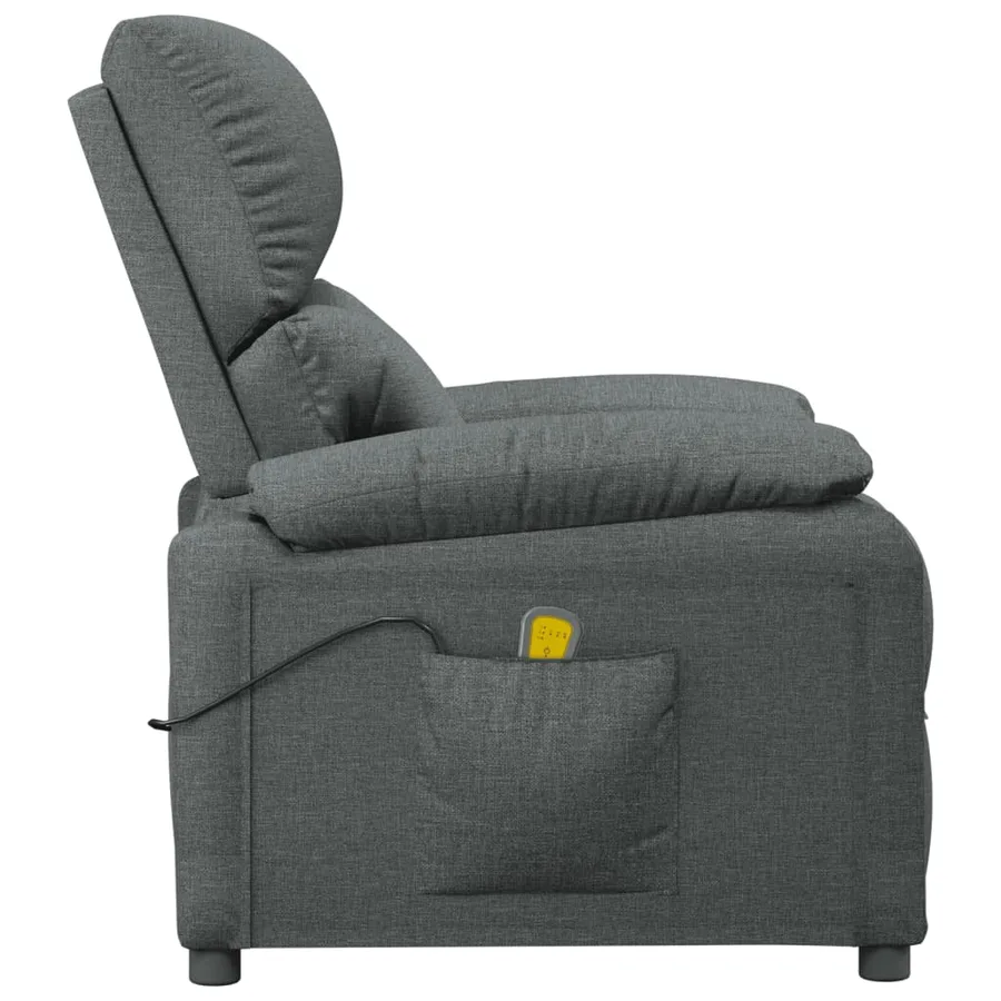 Fauteuil de massage Gris foncé Tissu - 5
